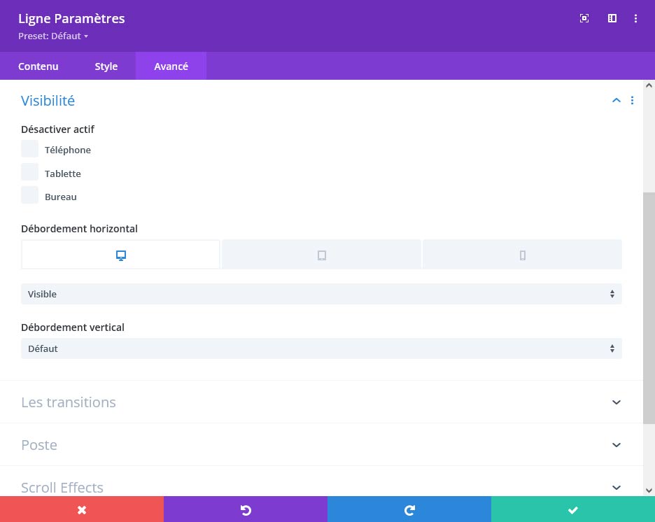 Problème de z-index Divi