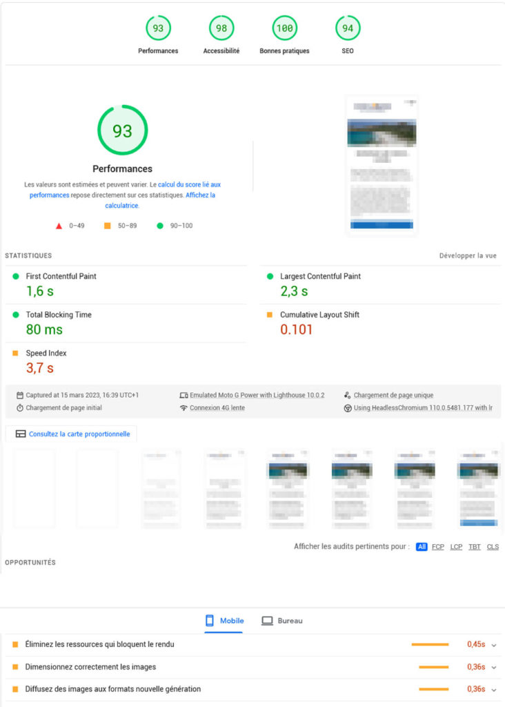 Optimisation temps de chargement site WordPress