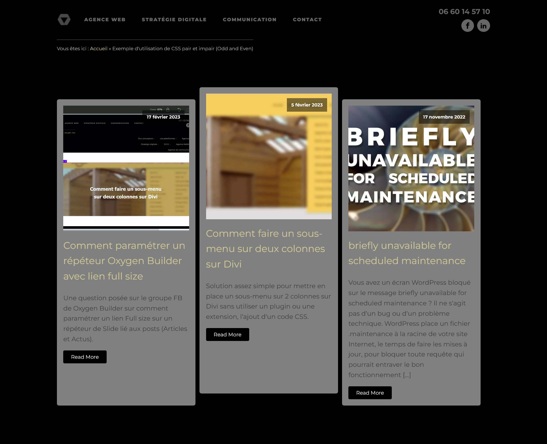 Utilisation de Pair et Impair en CSS (odd and even)