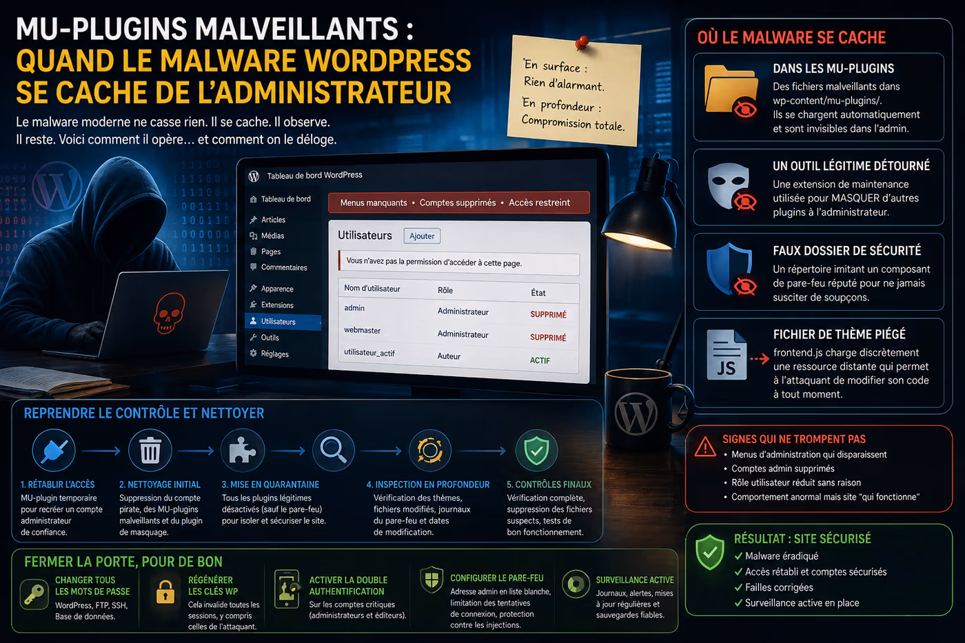 MU-plugins malveillants : quand le malware WordPress se cache de l'administrateur
