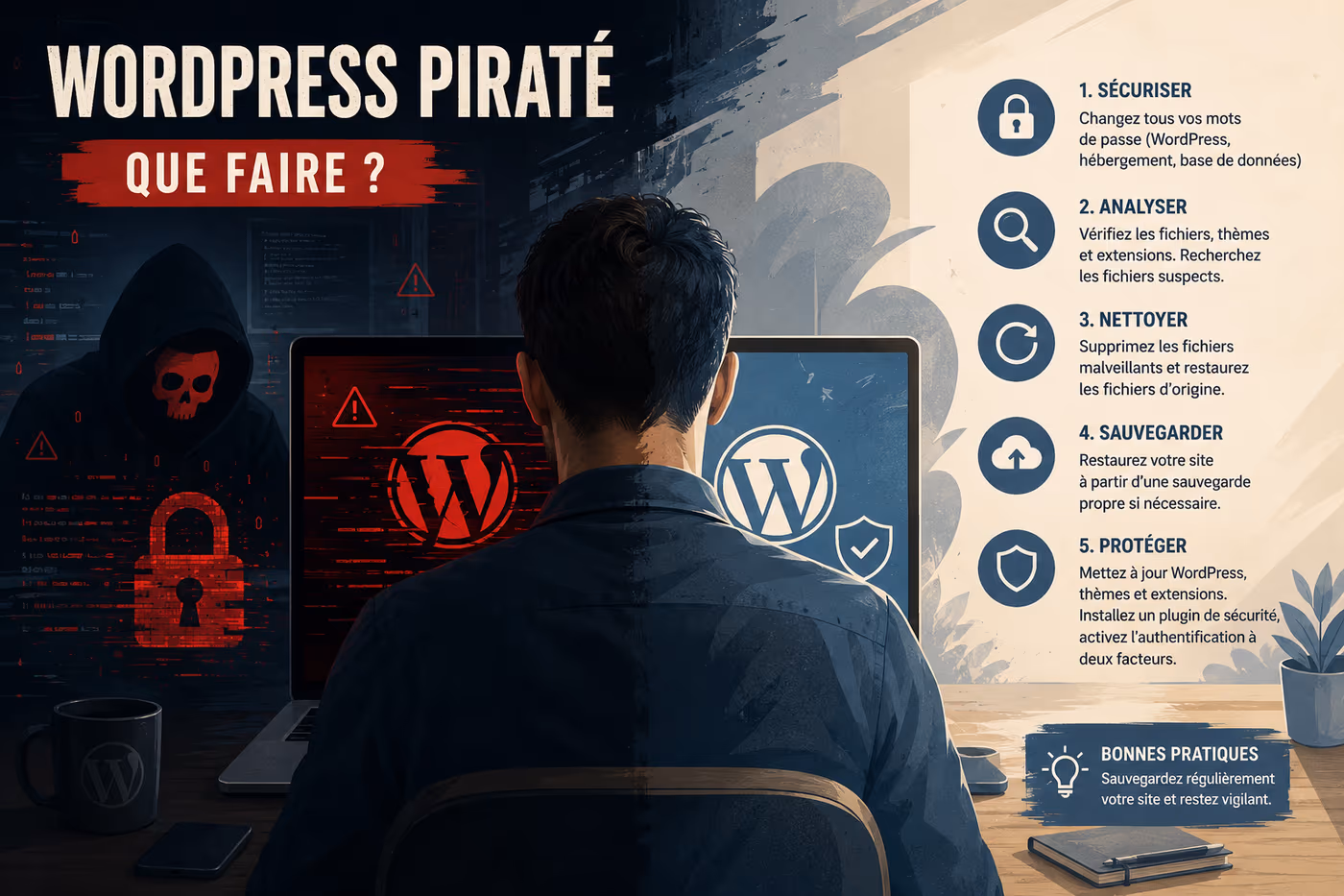 WordPress piraté que faire : la méthode d'un expert, trois cas réels décortiqués